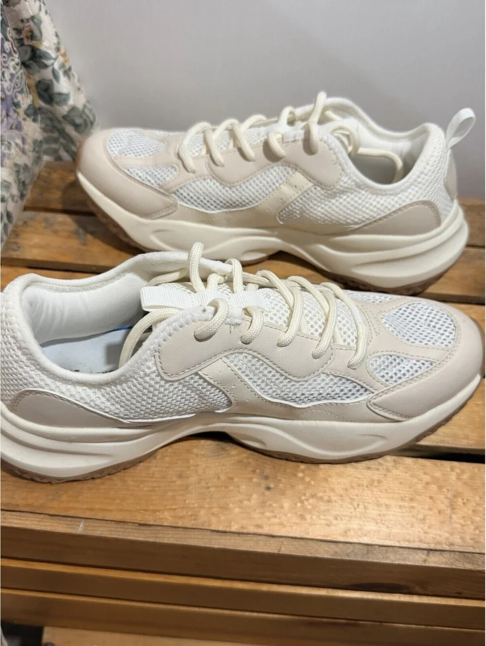 Lady’s Tennis Shoes Target Women’s Beige/White Athletic Sneakers Solid